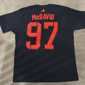 Rare Adidas Men's Black and Red McDavid shirt